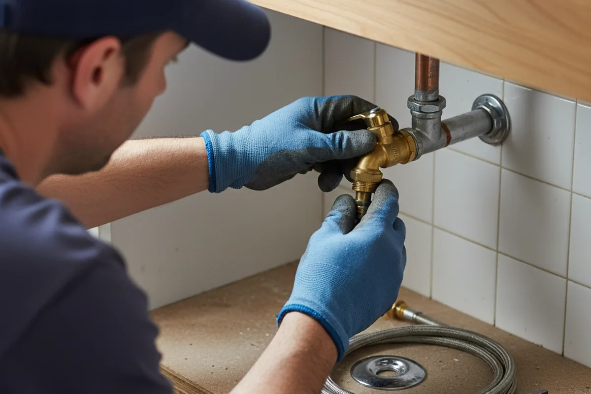 Shutoff valve and fitting work during Faucet and Fixture Repair in Fentress